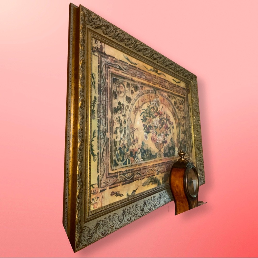 Large wall art piece beautiful thick gold framing included